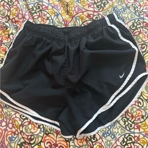 Nike Women's Black and White Athletic Shorts